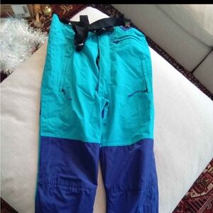 Vintage REI Men's Cargo Pants in Teal and Navy Overall/Bib style